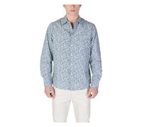 Replay - Camisa de Manga Larga con Estampado Floral - Shirts - Hombre - Azul - L -