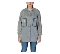 Replay - Camisa de Manga Larga de Algodón - Blouses & Shirts - Mujer - Azul - S -