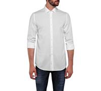 Replay Camisa de manga larga para hombre con tejido elástico, blanco (Optical White 001), M