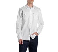 Replay Camisa Vaquera de Corte Regular para Hombre, Blanco (001 White), L