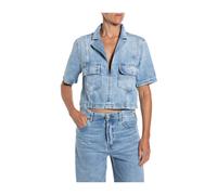Replay - Camisa Vaquera de Manga Corta - Blouses & Shirts - Mujer - Azul - S -