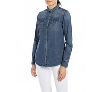 Replay Camisa vaquera de manga larga para mujer confeccionada en algodón, azul (medium blue 009), S
