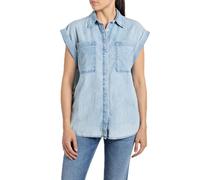 Replay Camisa vaquera de mujer de manga corta confeccionada en denim, azul (Light Blue 010), XXS