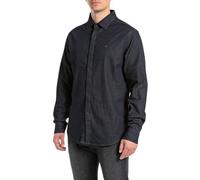 Replay Camisa Vaquera para Hombre Slim Fit, 007 Dark Blue, L