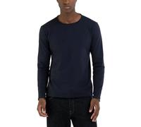 Replay Camiseta básica de Manga Larga para Hombre, Corte Regular con Cuello Redondo, 067 Night Blue, M