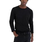 Replay Camiseta básica de Manga Larga para Hombre, Corte Regular con Cuello Redondo, 098 Negro., XL