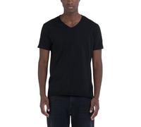 Replay Camiseta básica para Hombre, Corte Regular, Cuello en V, 098 Negro., XS