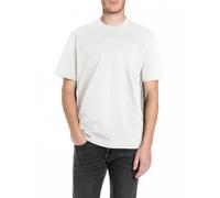 Replay Camiseta básica para Hombre Cuello Redondo Manga Corta, 011 Natural White, L