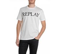 Replay Camiseta básica para Hombre Cuello Redondo Manga Corta, 011 Natural White, L