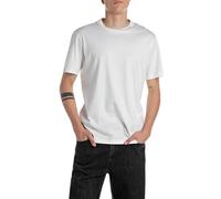 Replay Camiseta básica para Hombre Cuello Redondo Manga Corta, 011 Natural White, S