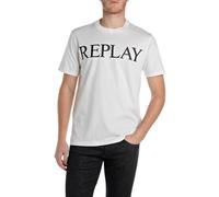 Replay Camiseta básica para hombre 011 Natural White Cuello redondo Manga corta XXL