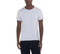 Replay Camiseta básica para Hombre de Corte Regular con Cuello Redondo, Blanco (001 White), XXL