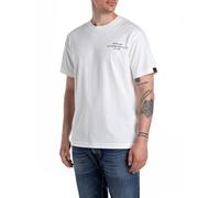 Replay Camiseta de algodón de Corte Regular para Hombre, 011 Natural White, XS