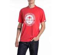 Replay Camiseta de algodón de Corte Regular para Hombre, 663 Imperial Red, S