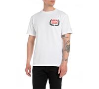 Replay Camiseta de algodón de manga corta para hombre, blanca (White 001), M