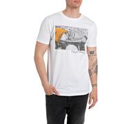 Replay Camiseta de algodón de manga corta para hombre, blanco (White 001), S