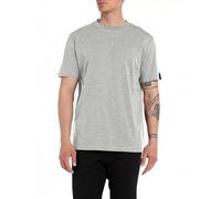 Replay Camiseta de algodón de manga corta para hombre, gris (Light Grey Melange M08), XL