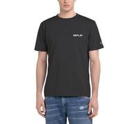 Replay Camiseta de algodón de manga corta para hombre, negro (Black 098), S