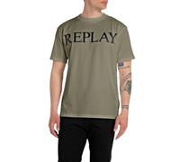Replay Camiseta de hombre de algodón de manga corta, verde (Light Military 408), XS
