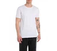 Replay Camiseta de hombre de manga corta y cuello redondo, blanco (Optical White 001), M