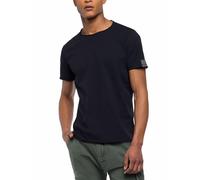 Replay Camiseta de hombre de manga corta y cuello redondo, negro (Black 098), XL