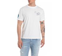 Replay Camiseta de manga corta de algodón para hombre, gris (Chalk 801), S
