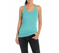 Replay Camiseta de tirantes para mujer, cuello redondo, verde (Amalfi Green 337), XS