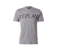 REPLAY Camiseta gris / negro, Talla L