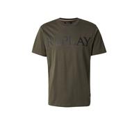 REPLAY Camiseta oliva / negro, Talla XL