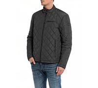 Replay Chaqueta acolchada para hombre, chaqueta de entretiempo sin capucha, negro (Black 098), XL