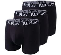 REPLAY I101102-004-N011 Boxer Style 01/C Basic Cuff Logo 3pcs Box Boxer Hombre Black Tamaño M