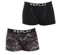 REPLAY I101195-001-N209 Boxer, con Logo y Estampado (2 Piezas) Boxer Hombre Black/Camouflage Black Tamaño S