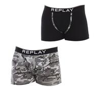 REPLAY I101195-001-N210 Boxer, con Logo y Estampado (2 Piezas) Boxer Hombre Black/Camouflage Grey Tamaño M