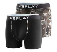 REPLAY I101196-001-N209 Boxer, con Logo y Estampado (2 Piezas) Boxer Hombre Black/Camouflage Black Tamaño S