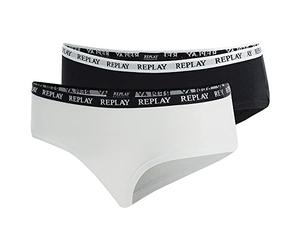 REPLAY I101295-001-N171 Calzoncillos, con Logo (2 Piezas) Women's Culottes Mujer Black/White Tamaño XL