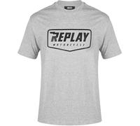 Replay Logo Camiseta, gris, tamaño XS para Hombres