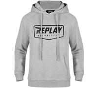Replay Logo sudadera con capucha, gris, tamaño S para Hombres