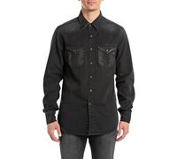 Replay M4023 Camisa, 099 Black Delavè, S Hombres