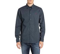 Replay M4118 Camisa, 010 Dark Blue, XL Hombres