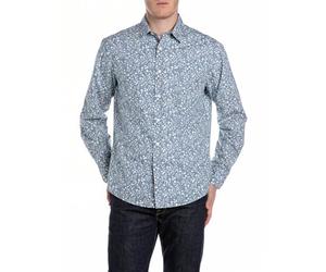 Replay M4148 Camisa, 010 Lt Blue/Natural White, M Hombres