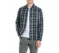 Replay M4151 Camisa, 010 Navy/Lt Green, L Hombres