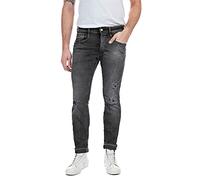 REPLAY M914Y Anbass Od Black Stretch Jeans, Dark Grey 097, 29W / 34L para Hombre