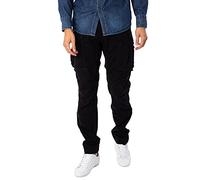 Replay Pantalón cargo para hombre Joe regular fit confeccionado en cómodo algodón, negro (Black 098), 33W / 34L