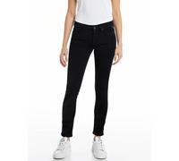 Replay Pantalones Vaqueros de Mujer NEW LUZ - Ajustado Negro- Black Denim