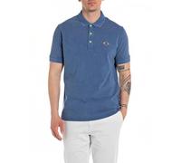 Replay Polo de algodón de manga corta para hombre, azul (Atlantic Blue 690), S