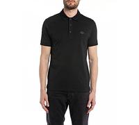 Replay Polo de algodón de manga corta para hombre, negro (Black 098), XS