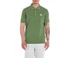 Replay Polo de algodón de manga corta para hombre, verde (Combat Green 830), L