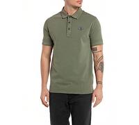 Replay Polo de hombre de manga corta y corte regular, de algodón, verde (Army 837), M