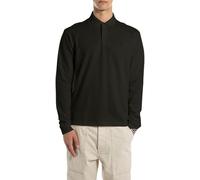 Replay Polo de Manga Larga para Hombre, 098 Negro., L