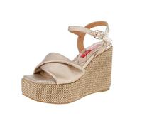 REPLAY Sandal de Pantorrilla, Sandalias con cuña Mujer, Platino 045, 35 EU